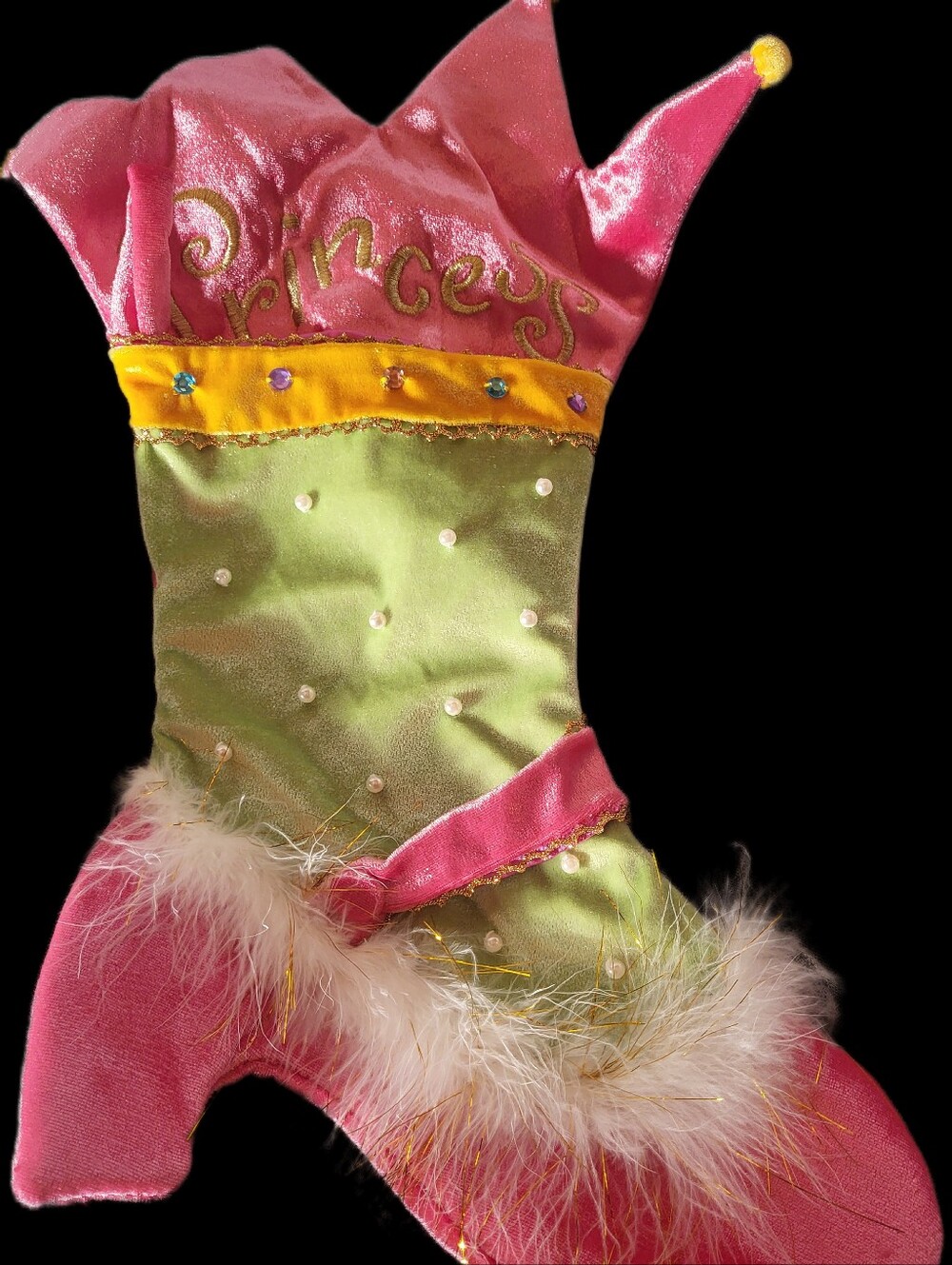 Velvet Jester Holiday Stocking Set - Multicolor PRINCESS, ANGEL - Picture 4 of 4